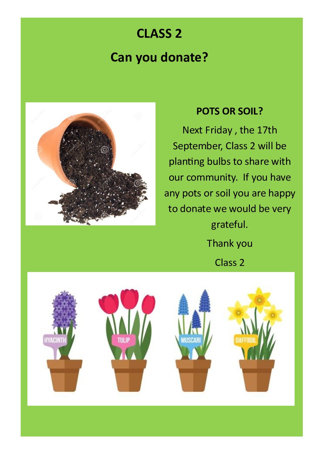Can you donate – pots or soil?