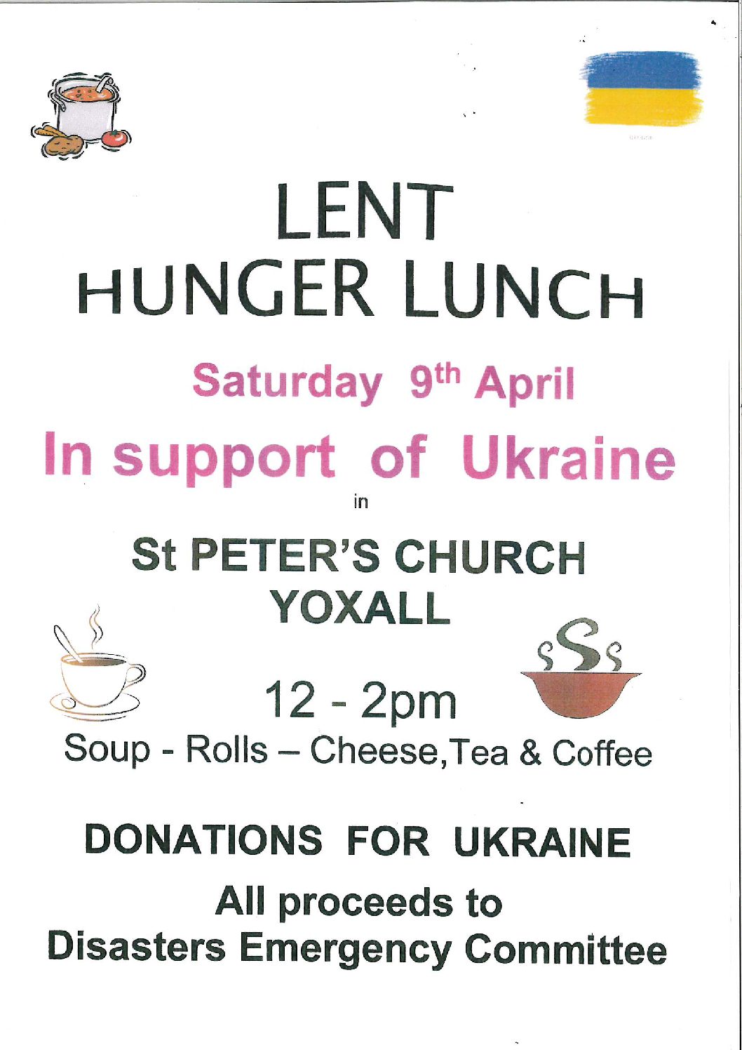 Lent Hunger Lunch – Saturday, 9th April 2022