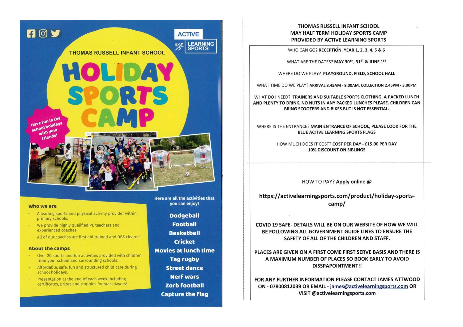 Holiday Club at Thomas Russell Infant School