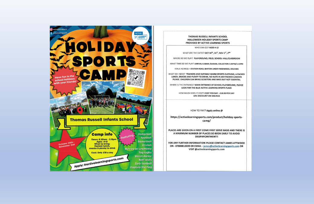 Holiday Sports Camp – Thomas Russell Infants School